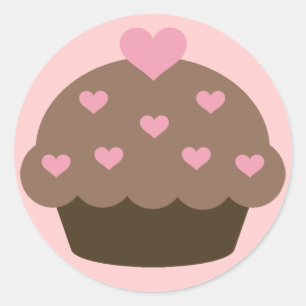 Schokoladen-Kuchen-Liebe-Aufkleber Runder Aufkleber