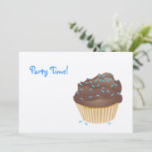 Schokoladen-Kuchen-Party Einladung (Stehend Vorderseite)