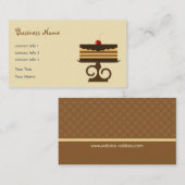 Schokoladen-Kuchen-Visitenkarte Visitenkarte (Vorne/Hinten)