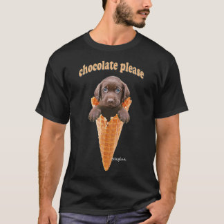 Schokoladen-Lab-Waffel-Eiscreme-kuttes Hündchen T-Shirt
