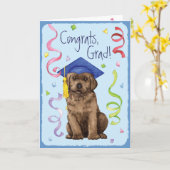 Schokoladen-Labrador-Absolvent Karte (Gelbe Blume)