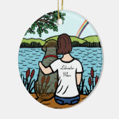 Schokoladen-Labrador-Engel und Mama 1 Keramikornament (Links)