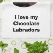 Schokoladen-Labrador-HundeFotoporträt Geschirrtuch (Gefaltet)
