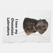 Schokoladen-Labrador-HundeFotoporträt Geschirrtuch (Horizontal)