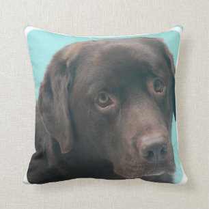 Schokoladen-Labrador-Hundekissen Kissen