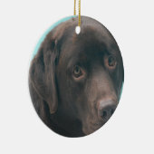 Schokoladen-Labrador-Hundeverzierungen Keramik Ornament (Rechts)