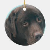 Schokoladen-Labrador-Hundeverzierungen Keramik Ornament (Hinten)