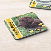 Schokoladen-Labrador im Untersetzer (Linke Seite)