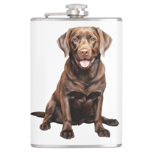 Schokoladen-Labrador-Kaffeetasse Flachmann (Vorderseite)