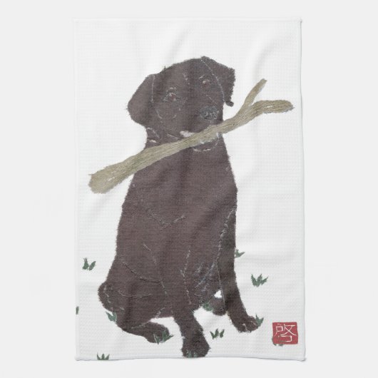 Schokoladen-Labrador, Labrador-Retriever, Brown Handtuch (Vertikal)