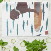 Schokoladen-Labrador, Labrador-Retriever, Geschirrtuch (Gefaltet)