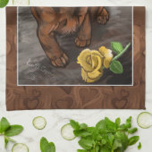 Schokoladen-Labrador Latte Geschirrtuch (Gefaltet)