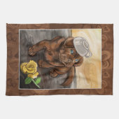 Schokoladen-Labrador Latte Geschirrtuch (Horizontal)