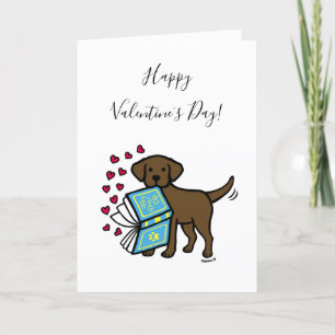 Schokoladen-Labrador Liebesbuch zum Valentinstag Feiertagskarte