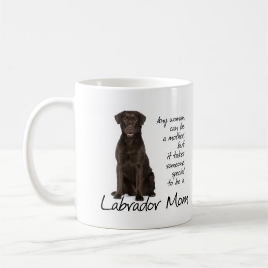Schokoladen-Labrador-Mama Kaffeetasse (Links)