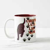 Schokoladen-Labrador-Mama Zweifarbige Tasse (Links)