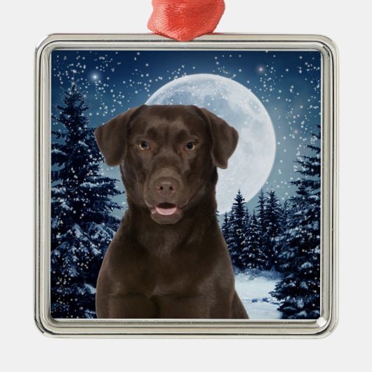 Schokoladen-Labrador Ornament Aus Metall (Vorne)