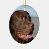 Schokoladen-Labrador retriever-Hundeverzierung Keramikornament (Rechts)