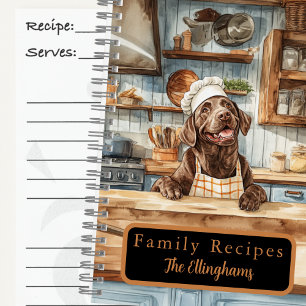 Schokoladen-Labrador-Retriever-Kochrezeptbuch Notizblock
