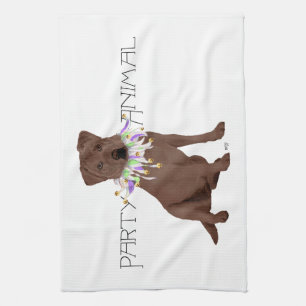 Schokoladen-Labrador-Retriever-Party Geschirrtuch