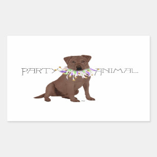 Schokoladen-Labrador-Retriever-Party Rechteckiger Aufkleber
