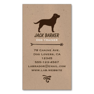 Schokoladen-Labrador-Retriever-Silhouette Magnetische Visitenkarte