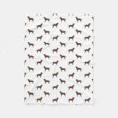 Schokoladen-Labrador-Retriever-Silhouette-Muster Fleecedecke (Vorderseite)