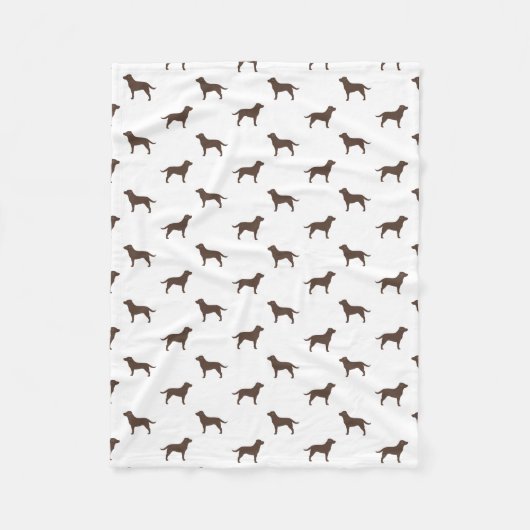 Schokoladen-Labrador-Retriever-Silhouette-Muster Fleecedecke (Vorderseite)