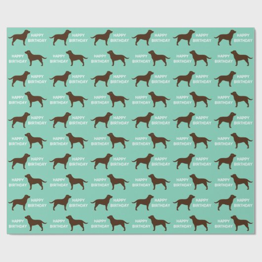 Schokoladen-Labrador-Retriever-Silhouette-Muster Geschenkpapier (Flach)