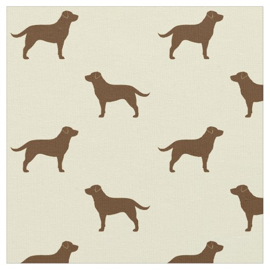 Schokoladen-Labrador-Retriever-Silhouette-Muster Stoff (Nahaufnahme)