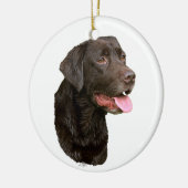 Schokoladen-Labrador retriever-Verzierung Keramik Ornament (Links)
