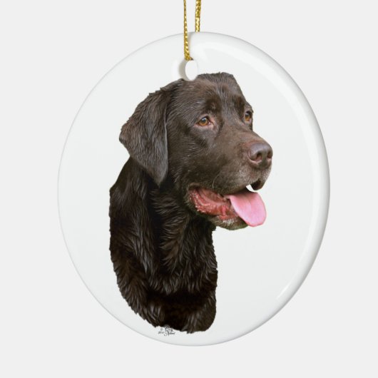 Schokoladen-Labrador retriever-Verzierung Keramik Ornament (Links)