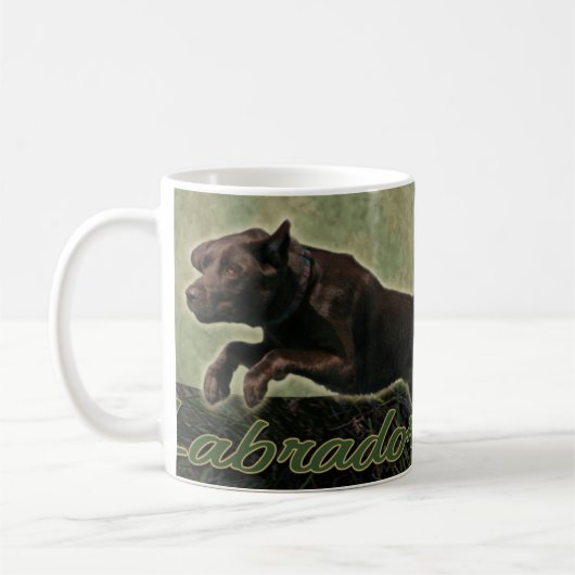 Schokoladen-Labrador-Retrievercollage Tasse (Links)