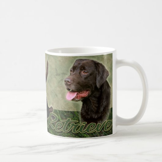 Schokoladen-Labrador-Retrievercollage Tasse (Rechts)