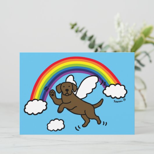 Schokoladen-Labrador-Schutzengel danken Ihnen Dankeskarte (Stehend Vorderseite)