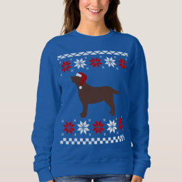 Schokoladen-Labrador-Silhouette-Sankt-Weihnachten Sweatshirt
