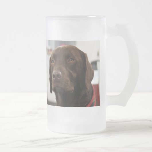 SCHOKOLADEN-LABRADOR-TASSE MATTGLAS BIERGLAS (Rechts)