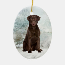 Schokoladen-Labrador-Verzierung Keramik Ornament