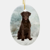 Schokoladen-Labrador-Verzierung Keramik Ornament (Hinten)