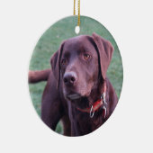 Schokoladen-Labrador-Verzierung Keramik Ornament (Rechts)