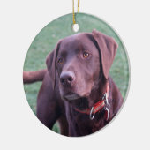 Schokoladen-Labrador-Verzierung Keramik Ornament (Links)