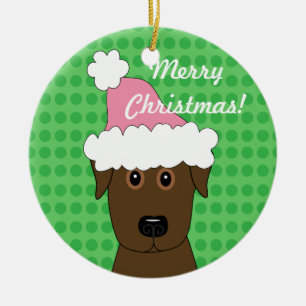 Schokoladen-Labrador-Weihnachtsverzierung Keramik Ornament