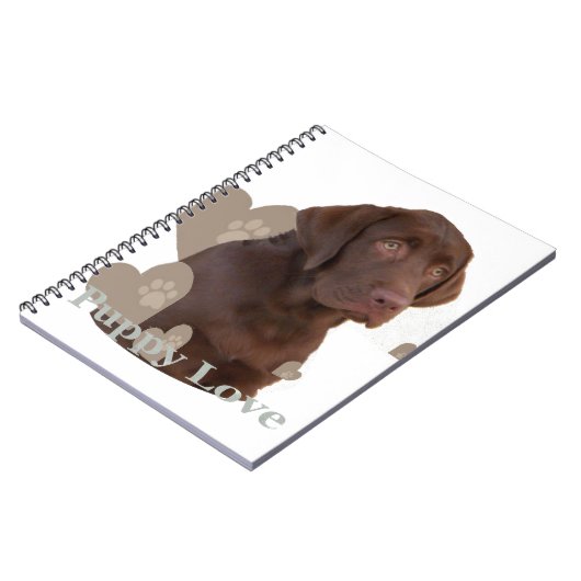 Schokoladen-Labrador-Welpen-Liebe Notizblock (Linke Seite)