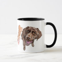 Schokoladen-Labradorwatercolor-Illustration |