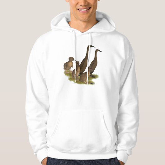 Schokoladen-Läufer-Enten-Familie Hoodie (Vorderseite)