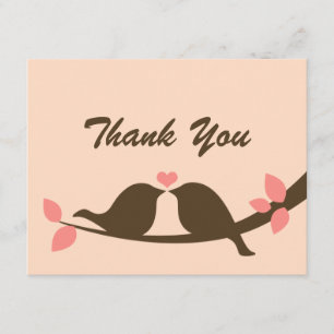 Schokoladen-Liebe-Vögel danken Ihnen Dankeskarte