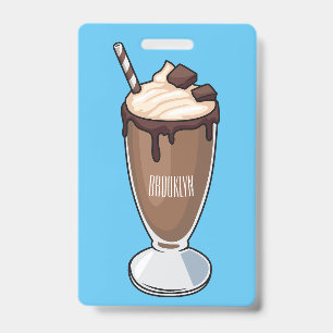 Schokoladen-Milchshake-Cartoon-Illustration  Ausweis