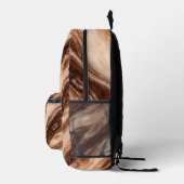 Schokoladen-Milchshake-Marmor-Textur Bedruckter Rucksack (Rechts)