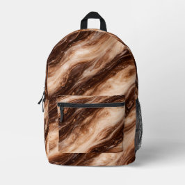 Schokoladen-Milchshake-Marmor-Textur Bedruckter Rucksack