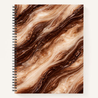 Schokoladen-Milchshake-Marmor-Textur Notizblock
